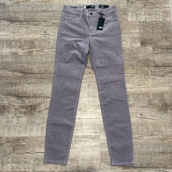 NWT!! KUT From The Kloth - Diana Corduroy Relaxed Fit Skinny - Concrete Grey - 0 - Picture 5 of 9